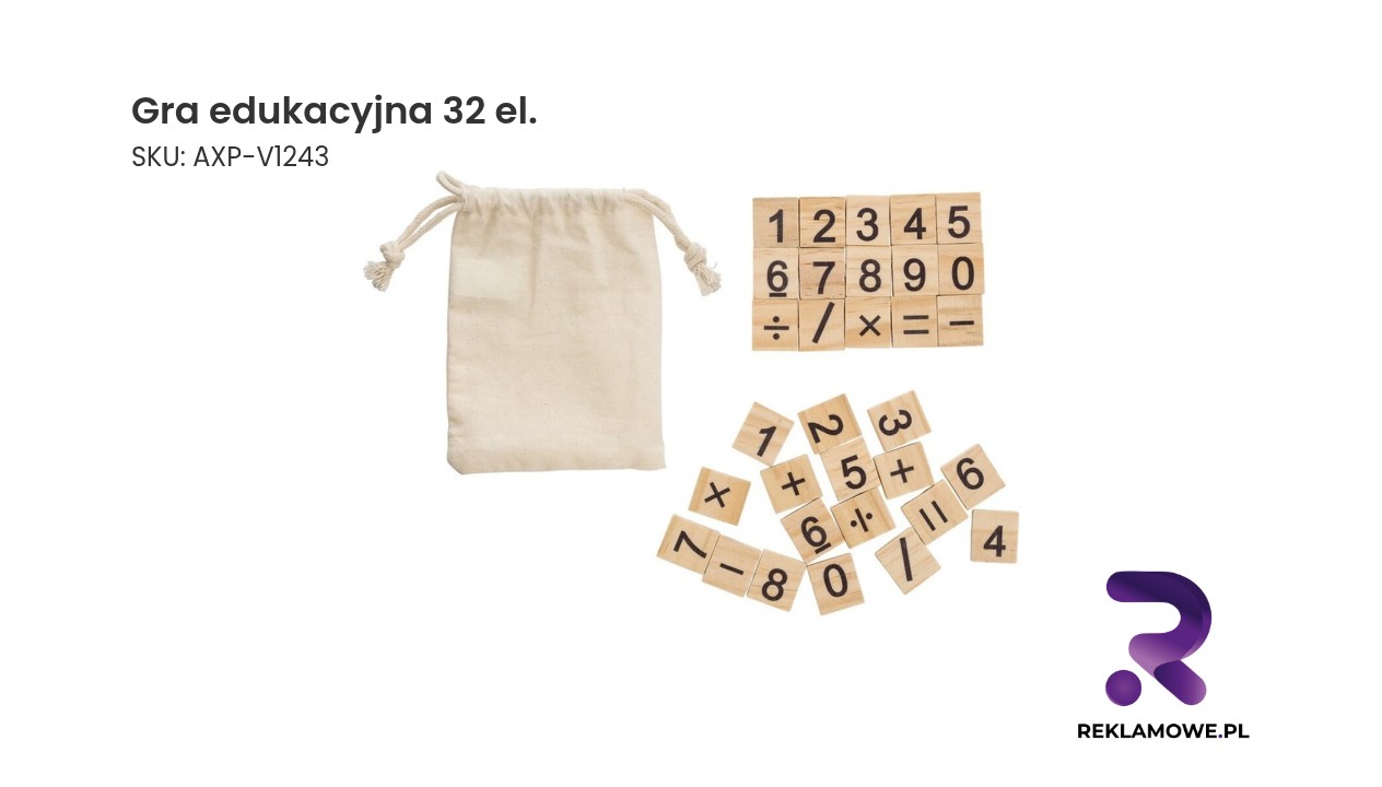 Gra edukacyjna, 32 el. Zdjęcie gry edukacyjnej zawierającej 32 elementy
