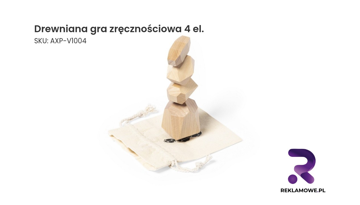 Drewniana gra zręcznościowa składająca się z 4 elementów