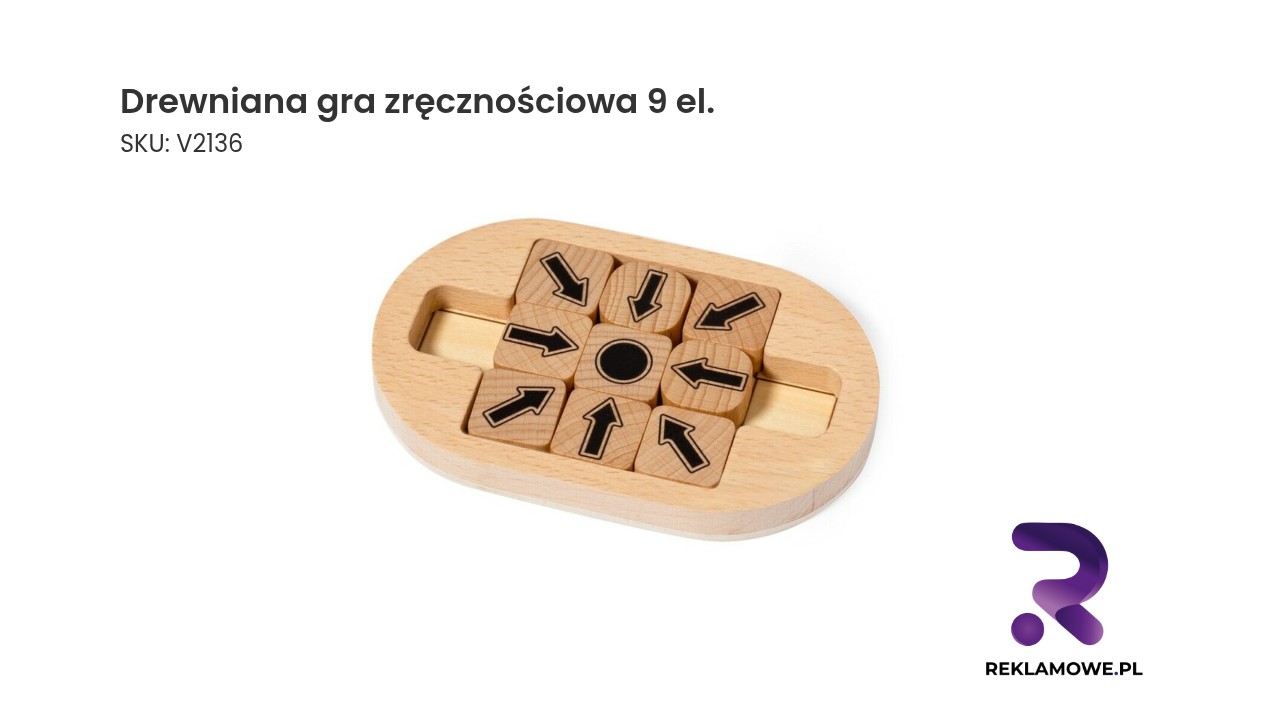 Drewniana gra zręcznościowa 9 elementów