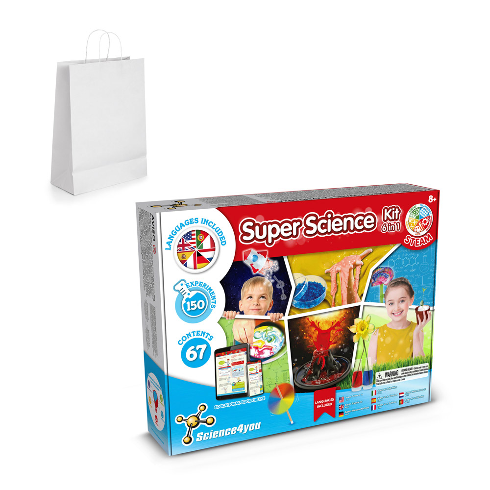6 in 1 Super Science Kit II. Gra edukacyjna dostarczany z papierową torebką prezentową (100 g/m²) 35816_set