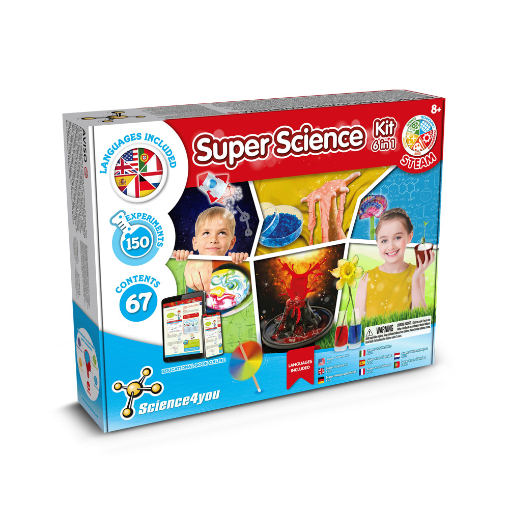 6 in 1 Super Science Kit III. Gra edukacyjna dostarczana z papierową torebką prezentową (115 g/m²) 35817_set