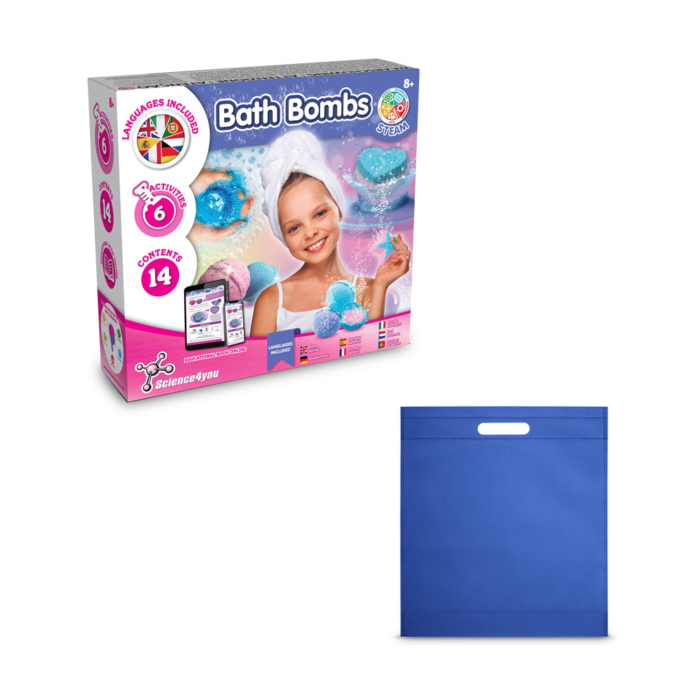 Bath Bombs Kit IV. Gra edukacyjna dostarczany z torebką prezentową z włókniny (80 g/m²) 35840_set