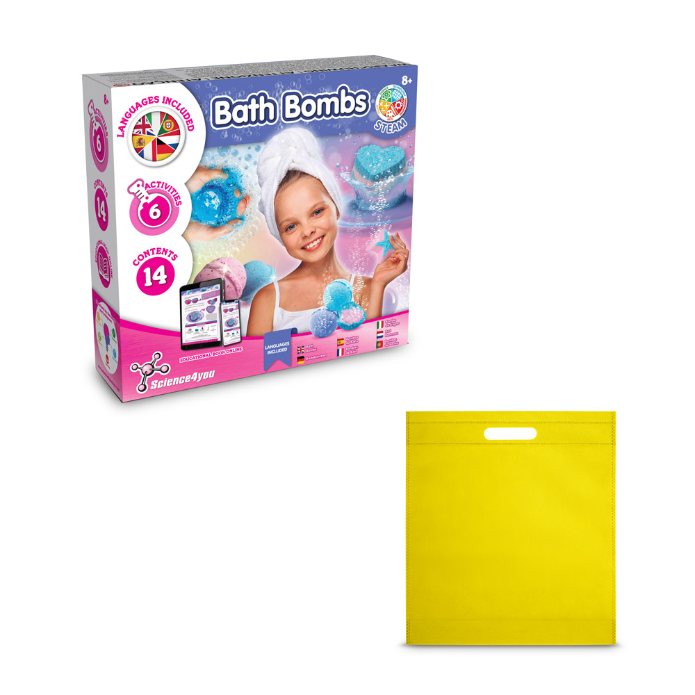 Bath Bombs Kit IV. Gra edukacyjna dostarczany z torebką prezentową z włókniny (80 g/m²) 35840_set