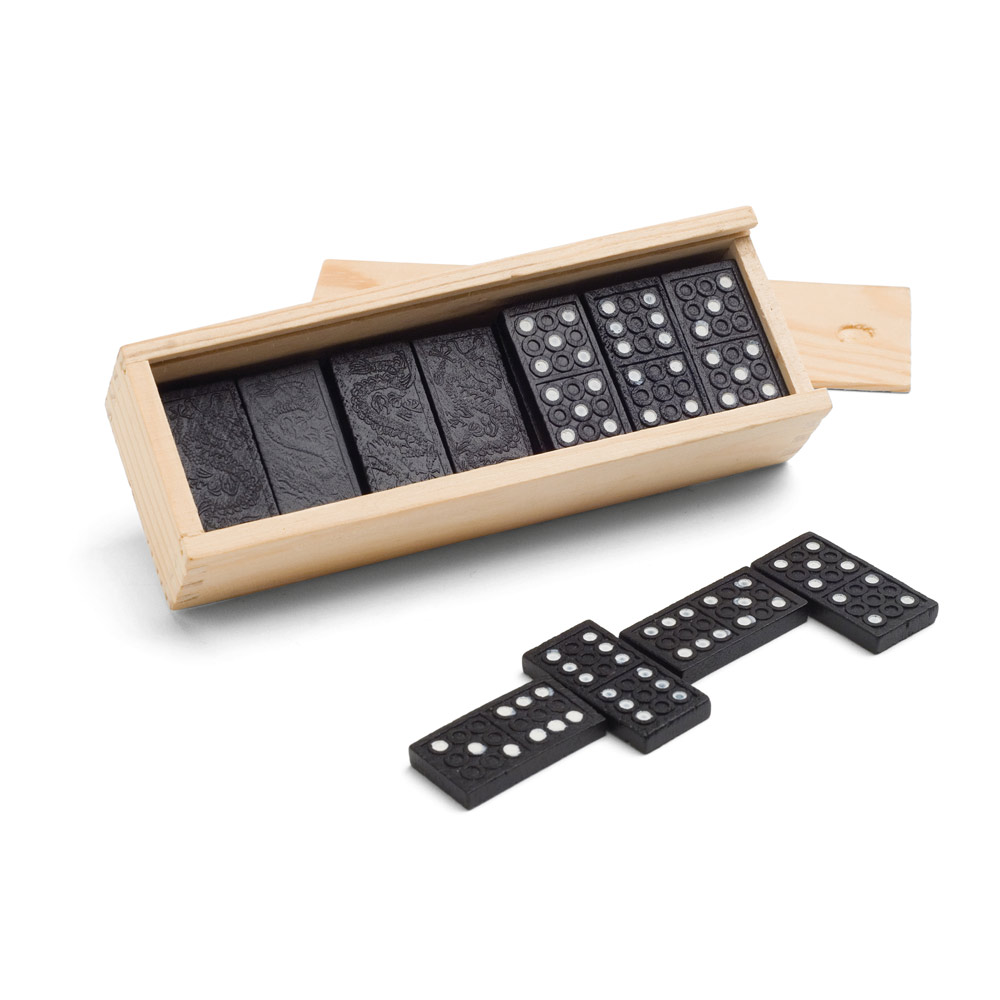 MIGUEL. Gra Domino w drewnianym pudełku z pokrywką 98004_set