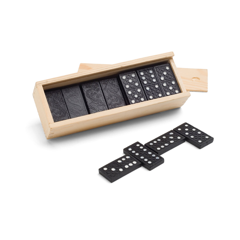 MIGUEL. Gra Domino w drewnianym pudełku z pokrywką 98004_set