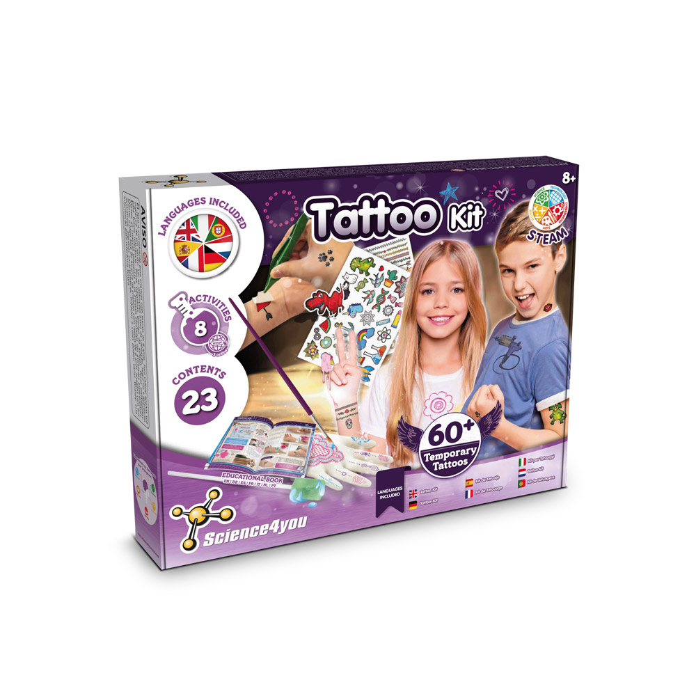 Tattoo Factory Kit III. Gra edukacyjna dostarczana z papierową torebką prezentową (115 g/m²) 35836_set