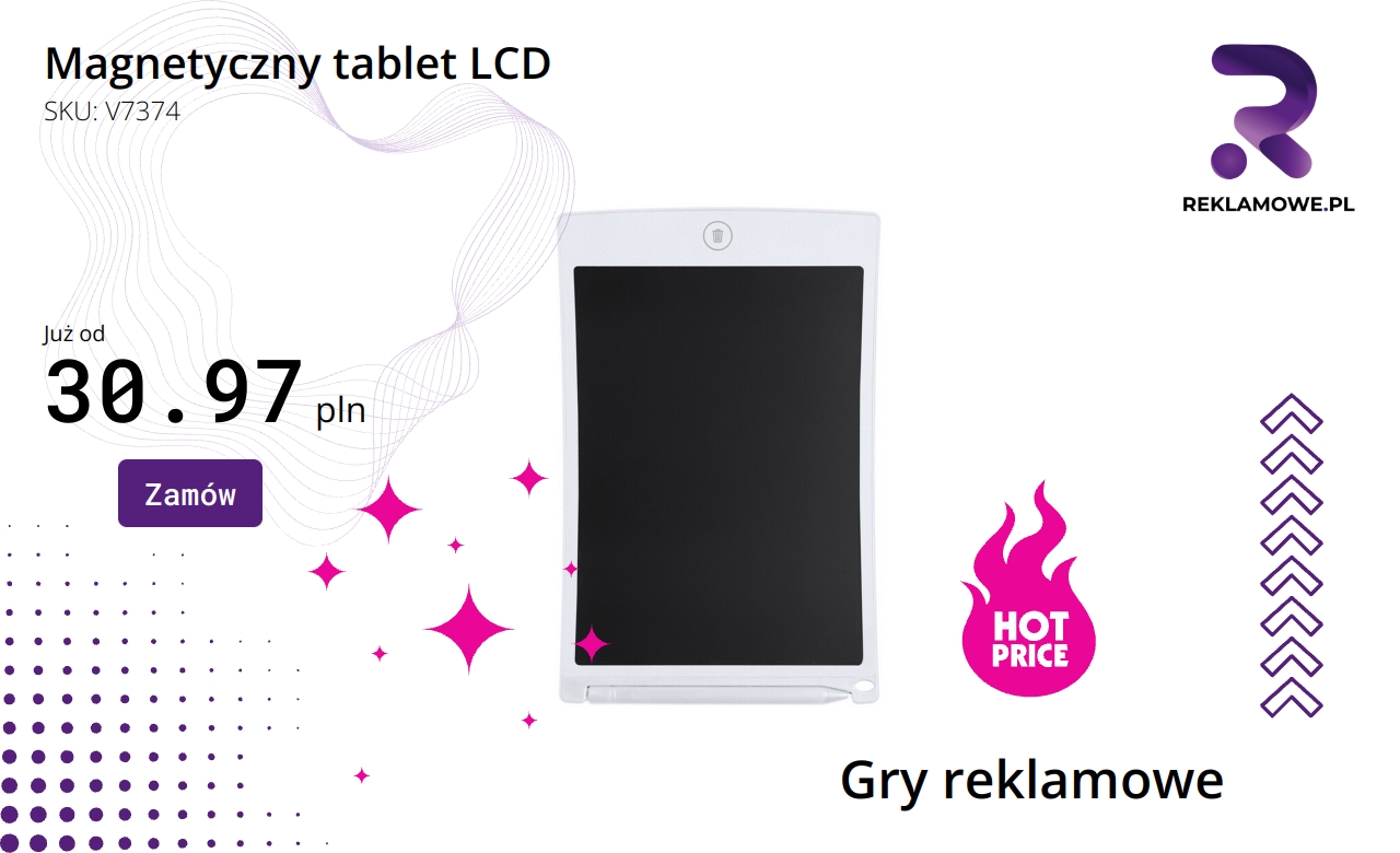 Magnetyczny tablet LCD do pisania i rysowania