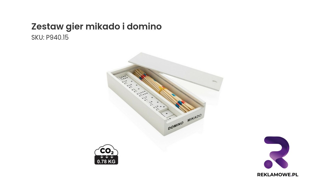 Zestaw gier mikado i domino w opakowaniu
